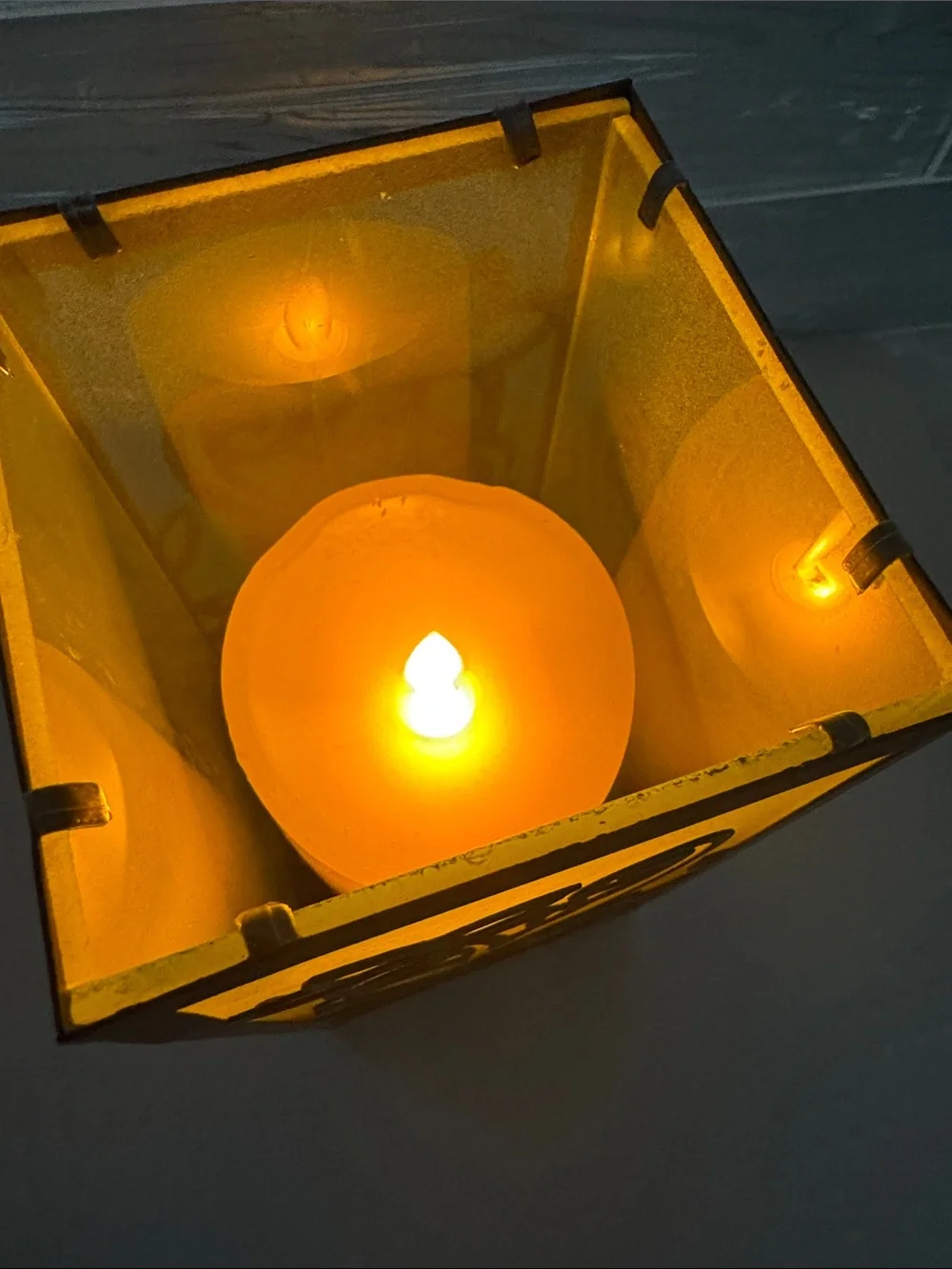 Decorative Black Floral Table Lantern
